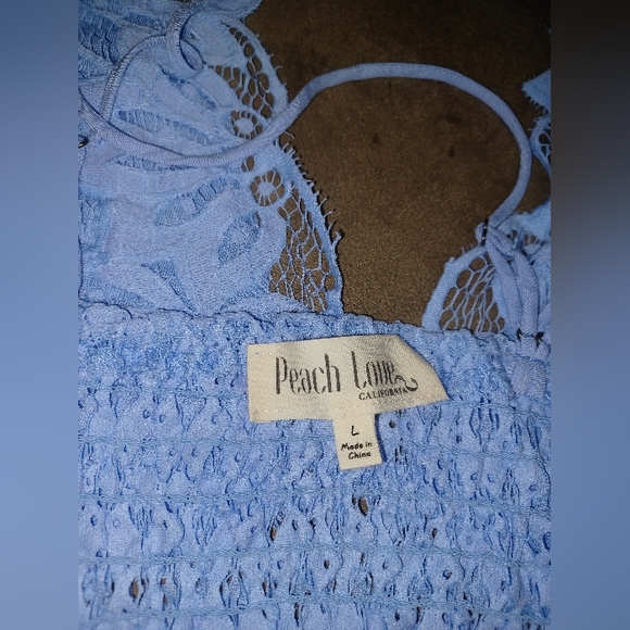 Peach Love California Size L Blue Lace Bralette - Picture 2 of 10